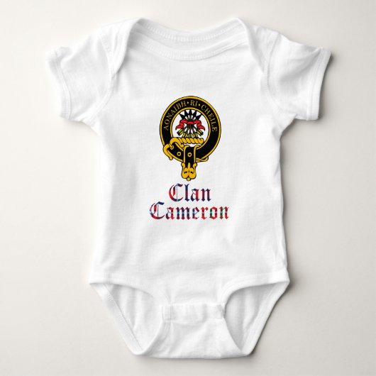 Wappentartan-Clan Cameron nennen schottischer Baby Strampler (Vorderseite)