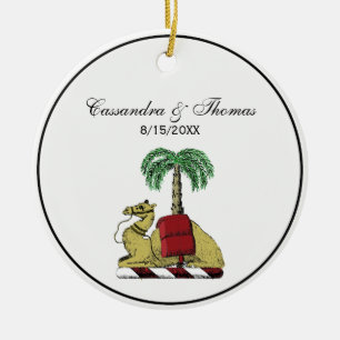 Wappentier Kamel Palme Farbe Wappen Keramik Ornament