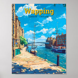 Wapping London England Vintage Reise Poster