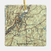 Wappingers Falls NY Vintag Map Keramikornament (Vorderseite)
