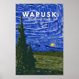 Wapusk Nationalpark Nordlichter Vintag Poster