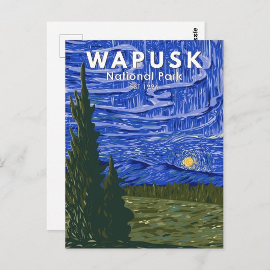 Wapusk Nationalpark Nordlichter Vintag Postkarte (Vorne/Hinten)