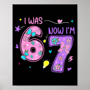 War 6 7 frohen 7. Geburtstag Junge Mädchen lustig  Poster