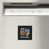 war 6 7 Sechs Sieben Autismus-Bewusstsein Geburtst Magnet (In Situ (Geschirrspüler))