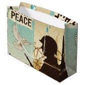 War and Peace Große Geschenktüte (Rückseite Schrägansicht)