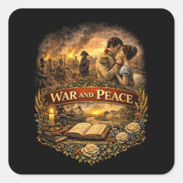 War and Peace Quadratischer Aufkleber