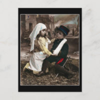 War Children - Vintage französische Postkarte des 