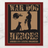 War Dog American Canine Heroes Weinetikett (Einzelnes Label)