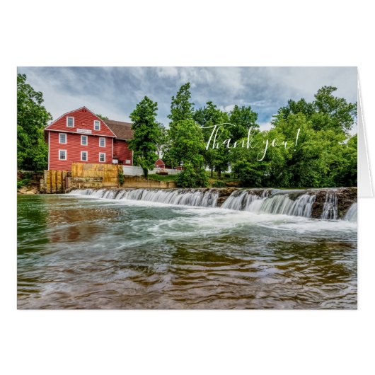 War Eagle Mill and Waterfall Danke Karte (Vorderseite (Horizontal))