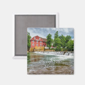 War Eagle Mill and Waterfall Square Magnet (Vorderseite/Rückseite)