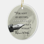 War ein Zitat Frau ~ Virginias Woolf circl anonym Keramik Ornament (Links)