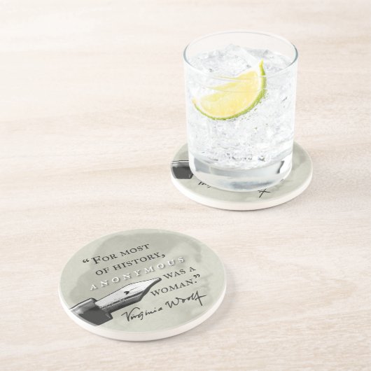 War ein Zitat Frau ~ Virginias Woolf circl anonym Sandstein Untersetzer (Seite)