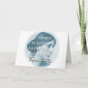 War ein Zitatblau Frau ~ Virginias Woolf anonym Karte