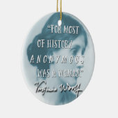 War ein Zitatblau Frau ~ Virginias Woolf anonym Keramikornament (Rechts)