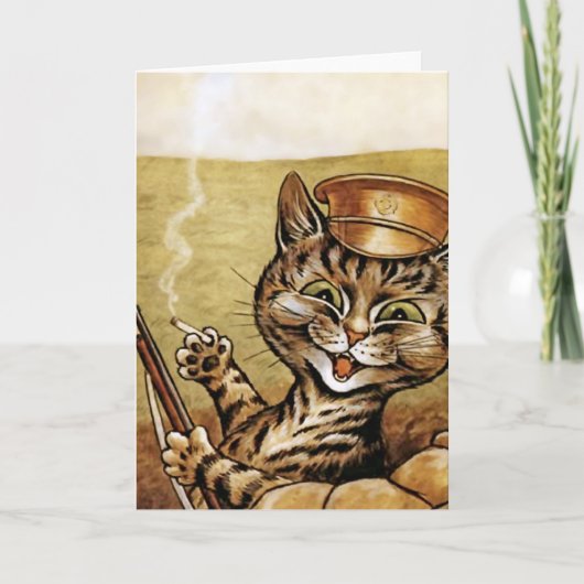 War Hero Cat von Louis Wain Card Karte (Vorderseite)