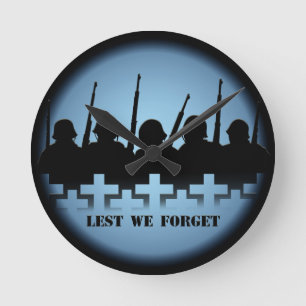 War Memorial Clock Lest We Forget War Heroes Decor Runde Wanduhr