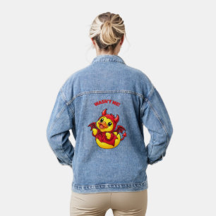 War nicht ich Kleiner Teufel Gummiente Halloween Jeansjacke