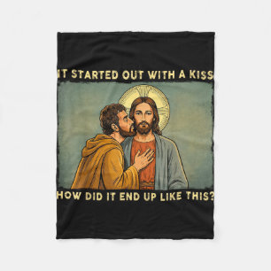 War nur ein Kuss Jesus & Judas Meme lustig Fleecedecke