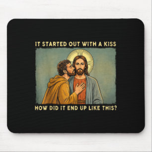 War nur ein Kuss Jesus & Judas Meme lustig Mousepad