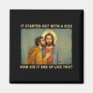 War nur ein Kuss Jesus & Judas Meme lustig Magnet