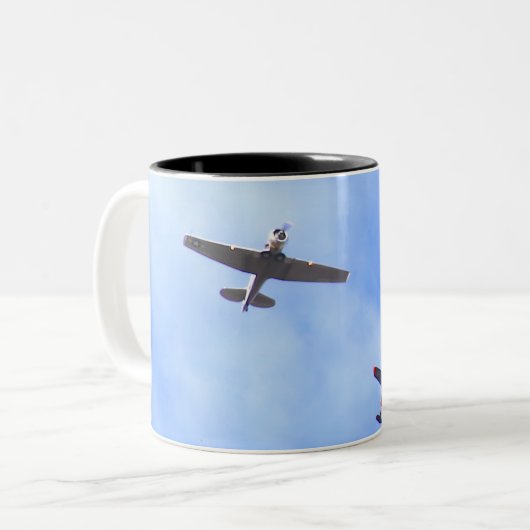 War plane zweifarbige tasse (Vorderseite Links)
