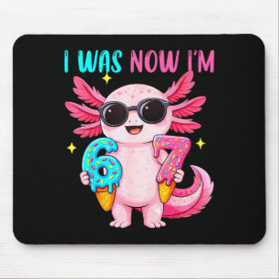 War sechs sieben Axolotl Eis Drip 7. Geburtstag Mousepad