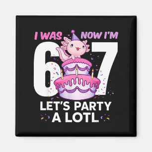 War sechs sieben süßer Axolotl 7. Geburtstag 6 7 K Magnet