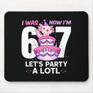 War sechs sieben süßer Axolotl 7. Geburtstag 6 7 K Mousepad
