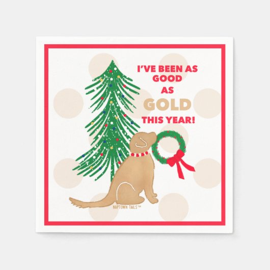 War so gut wie Gold Weihnachten Hund Napkins Serviette (Vorderseite)