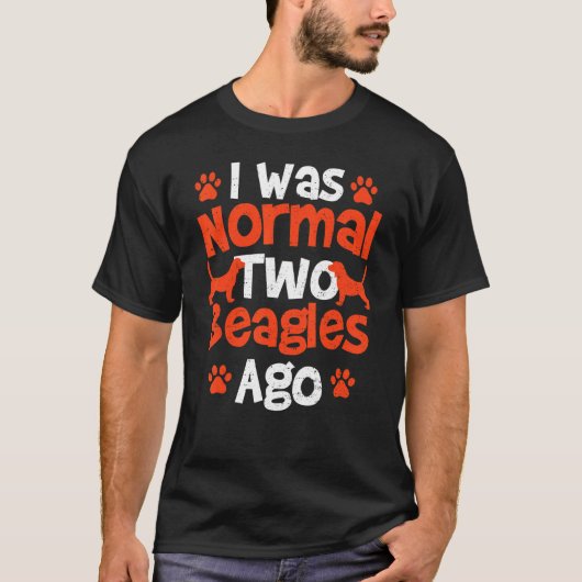 War vor zwei Beagles normal Hunde T-Shirt (Vorderseite)