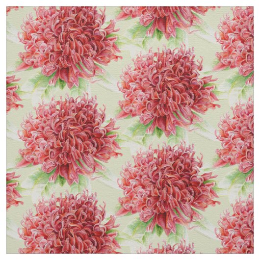 Waratah Aquarell-Kunstgewebe Stoff (Muster)