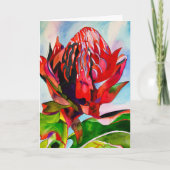 Waratah Australian native flower watercolor Karte (Vorderseite)