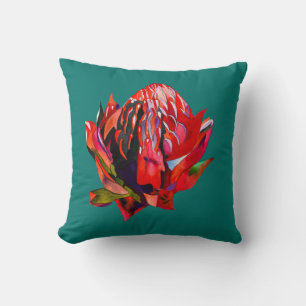 Waratah Australian native flower watercolor Kissen
