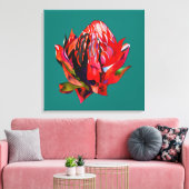 Waratah Australian native flower watercolor Leinwanddruck (Insitu (Wohnzimmer))