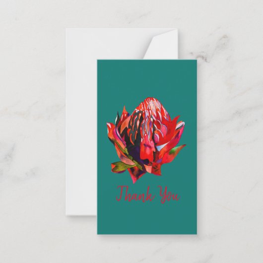 Waratah Australian native flower watercolor Mitteilungskarte (Vorderseite)