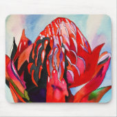 Waratah Australian native flower watercolor Mousepad (Vorne)