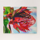 Waratah Australian native flower watercolor Puzzle (Horizontal)
