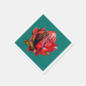 Waratah Australian native flower watercolor Serviette (Ecke)