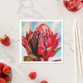 Waratah Australian native flower watercolor Serviette (Beispiel)