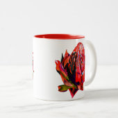 Waratah Australian native flower watercolor Zweifarbige Tasse (VorderseiteRechts)