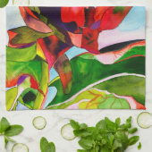 Waratah Australische Blume Aquarell Geschirrtuch (Gefaltet)