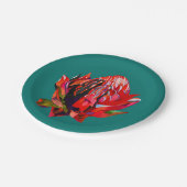 Waratah Australische Blume Aquarell Pappteller (Schrägansicht)