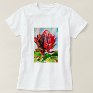 Waratah Australische Blume Aquarell T-Shirt