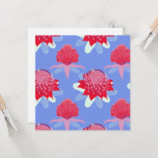 Waratah Karte (Vorderseite/Rückseite Beispiel)