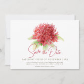 Waratah Rote Blume Aquarell Foto Hochzeit Save The Date (Vorderseite)