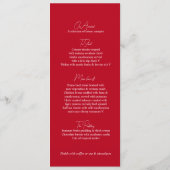 Waratah Rote Blume australische Hochzeitskarte Menükarte (Rückseite)