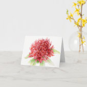 Waratah rote botanische Aquarell-Kunstmit Karte (Gelbe Blume)