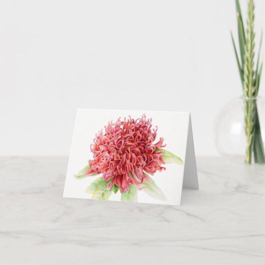 Waratah rote florale Aquarellkunst Vielen Dank Karte (Vorderseite)