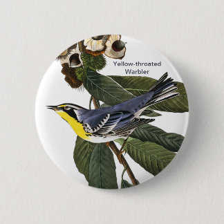 Warbler, John James Audubon, Bird Button