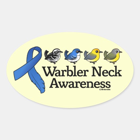 Warbler Neck Awareness Ribbon Ovaler Aufkleber (Vorderseite)
